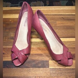 Seychelles Brick Red Peep Toe Heels - Size 7.5